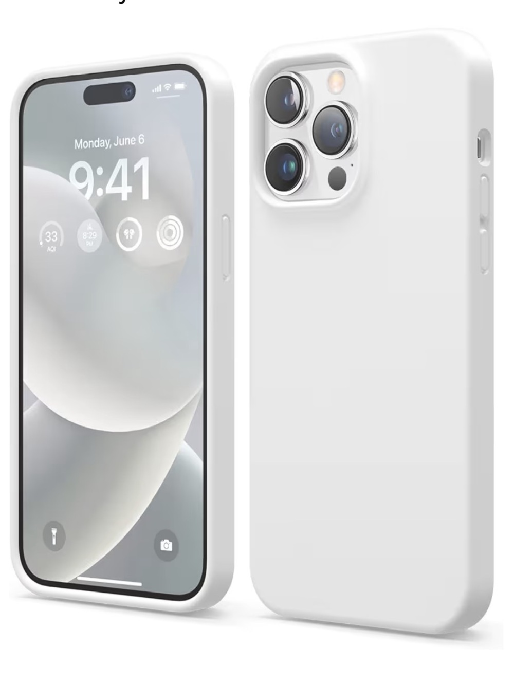 14 Pro Max White Silicone iPhone Case